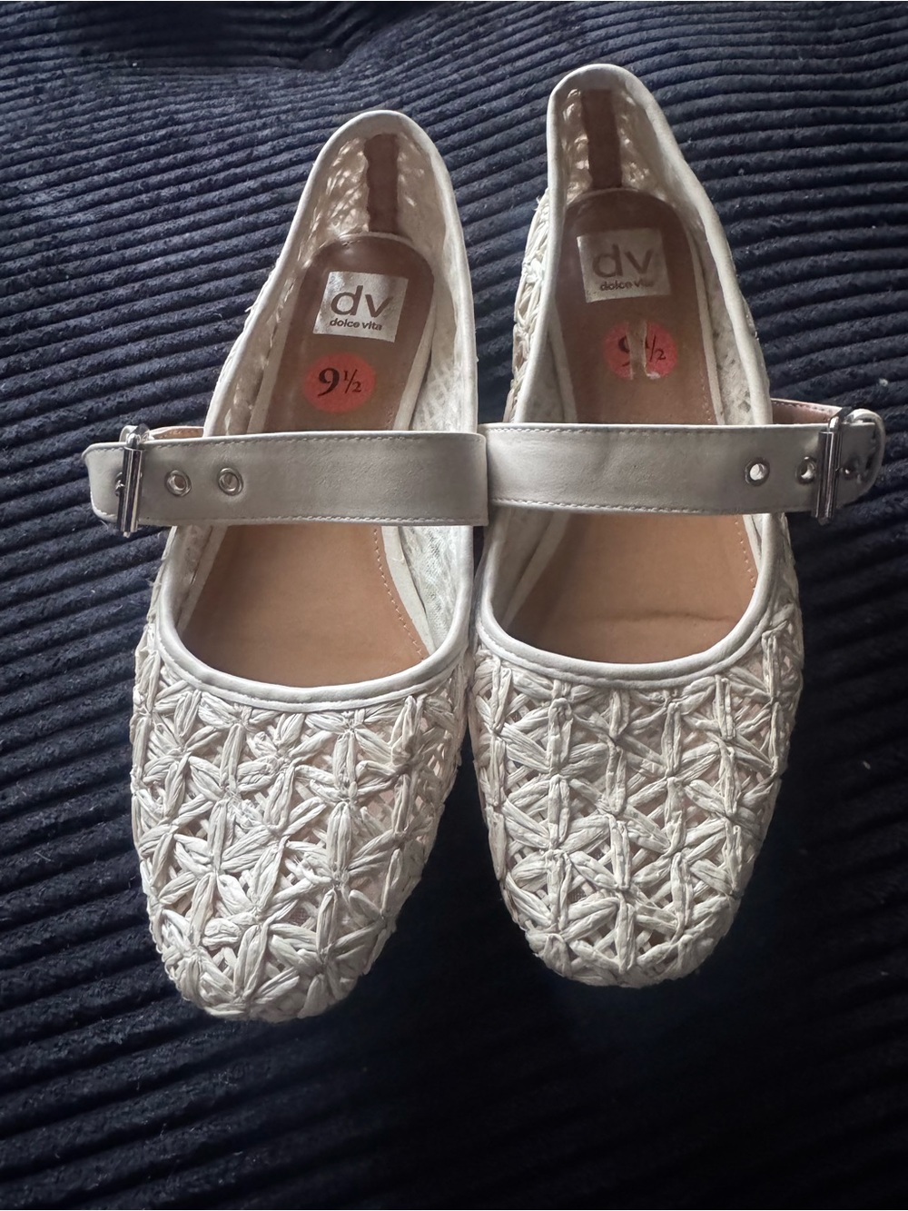 Dolce Vita Cream Woven Mary Jane Flats size 9.5